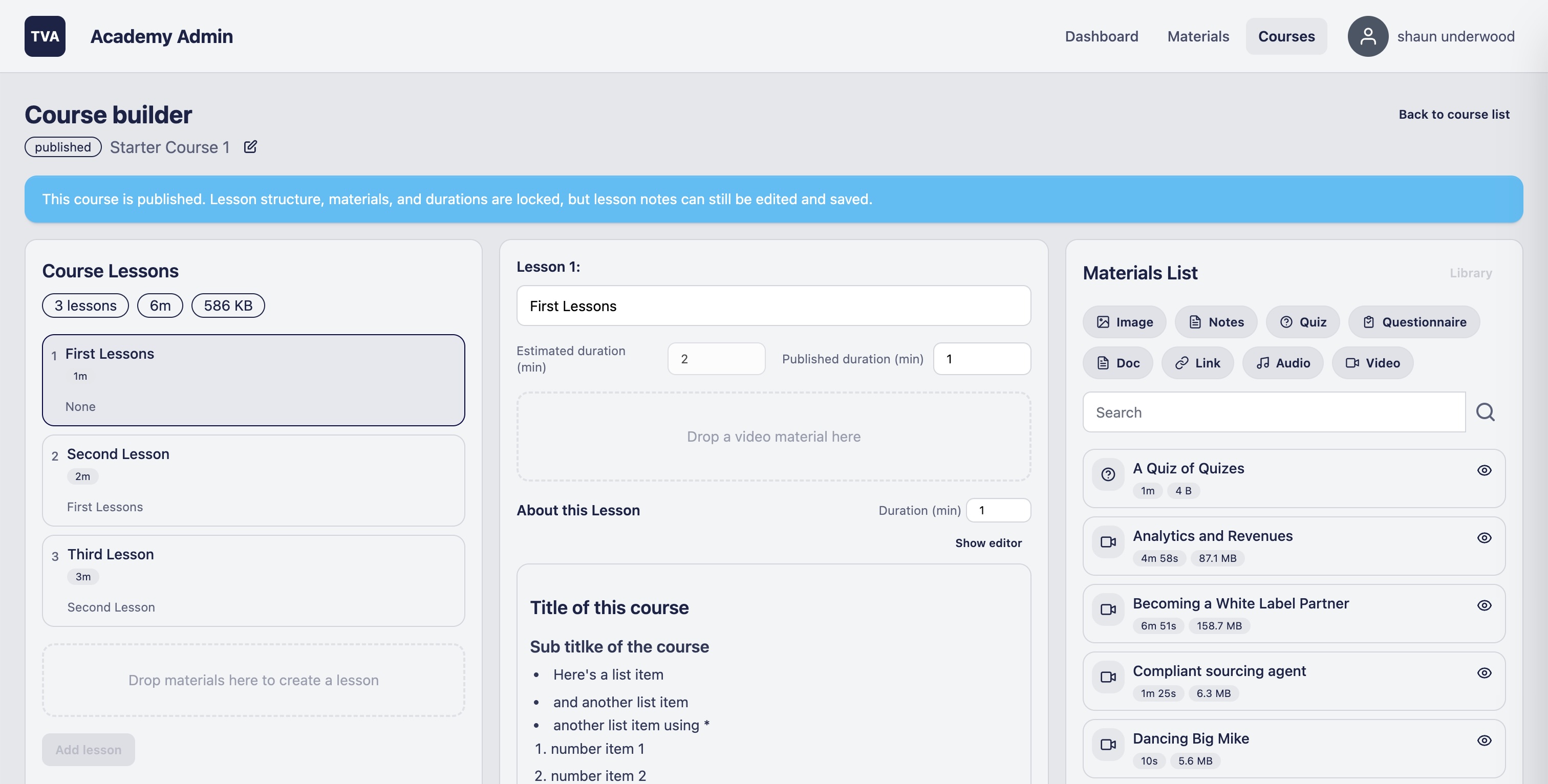 White Label Academy course authoring application