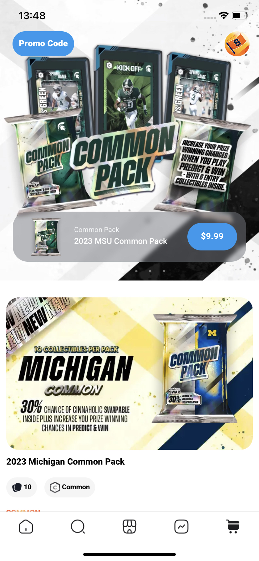 Fantastec mobile shop selling collectible packs